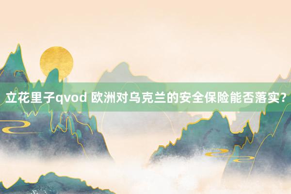 立花里子qvod 欧洲对乌克兰的安全保险能否落实？