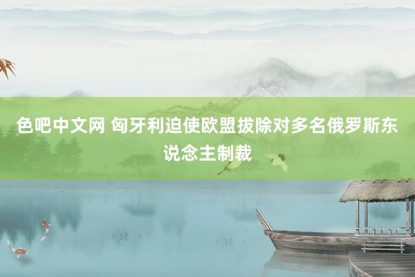 色吧中文网 匈牙利迫使欧盟拔除对多名俄罗斯东说念主制裁