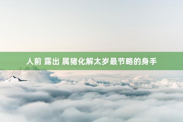 人前 露出 属猪化解太岁最节略的身手